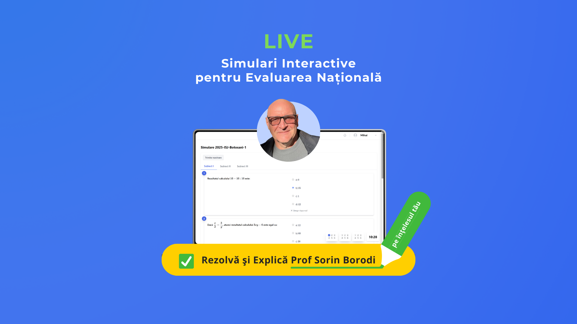 Simulări Interactive LIVE - Evaluarea Națională